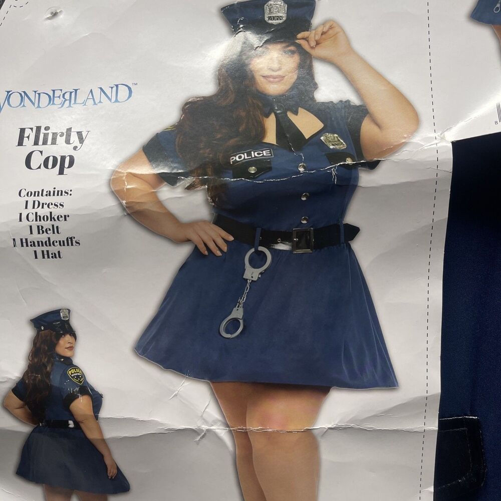 Flirty Cop 6 Pc Set Costume Woman Plus 16-18 Halloween Cosplay Costumes NWT